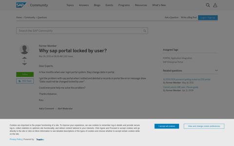 Why sap portal locked by user? - SAP Q&A