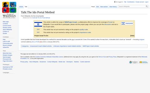 Talk:The Ido Portal Method - Wikipedia