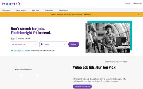 Monster Jobs - Job Search, Career Advice & Hiring Resources ...