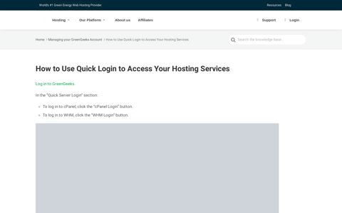 How to Use Quick Login to Access Your Hosting Services