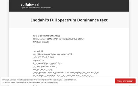 Engdahl's Full Spectrum Dominance text – zulfahmed