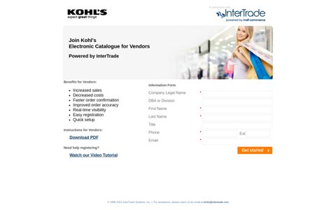 Join Kohl's Electronic Catalogue for Vendors - Account Services