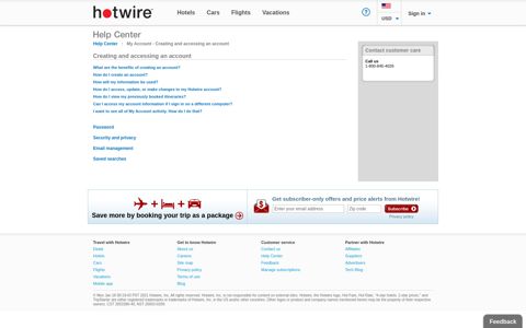 Creating and accessing an account - Hotwire.com: Discount ...