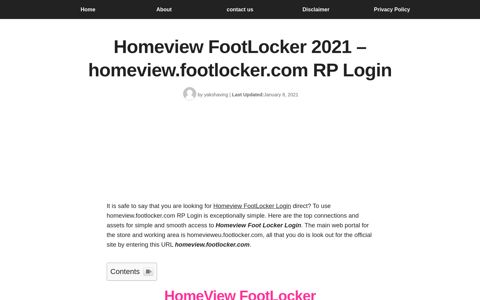 Homeview FootLocker 2020 - homeview.footlocker.com RP ...