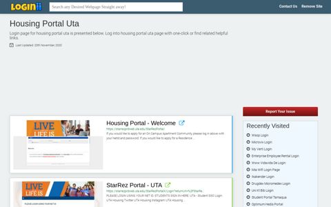 Housing Portal Uta - Loginii.com