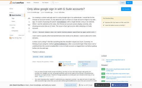 Only allow google sign in with G Suite accounts? - Stack ...