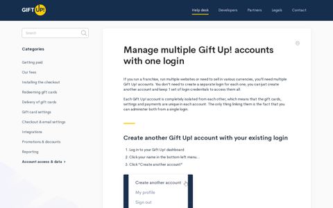Manage multiple Gift Up! accounts with one login - Gift Up ...
