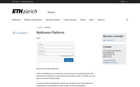 MyAlumni Platform – Alumni | ETH Zurich
