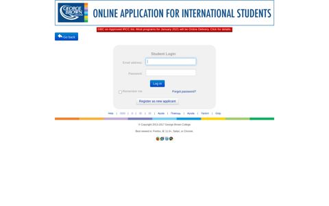 Student Login - GBC International Application - George Brown ...
