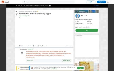 Hidden Nether Portal: Automatically Toggles : Minecraft - Reddit