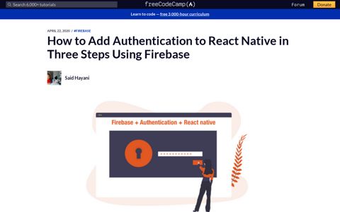 How to Add Authentication to React Native in Three Steps ...