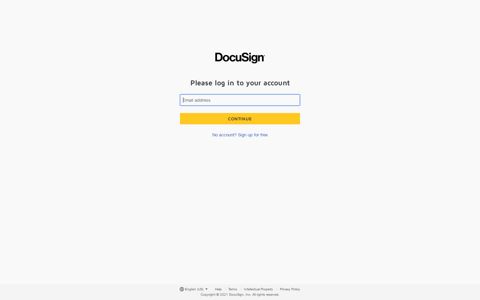 DocuSign Login - Enter email to start sign in
