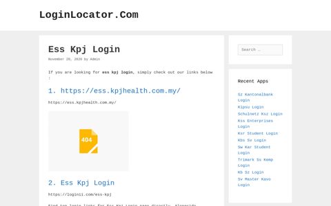 Ess Kpj Login - LoginLocator.Com