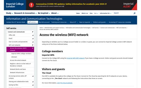 Access the wireless (WiFi) network | Administration and ...