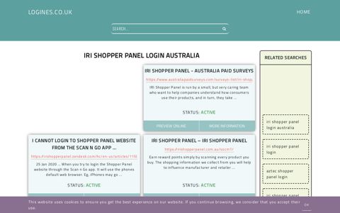 iri shopper panel login australia - General Information about Login
