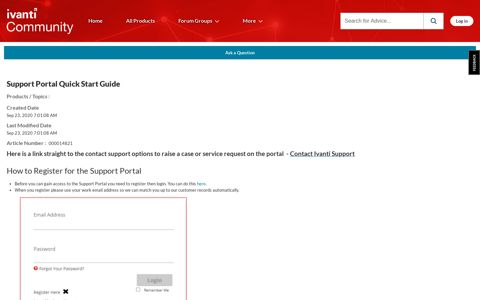 Support Portal Quick Start Guide - Ivanti Community