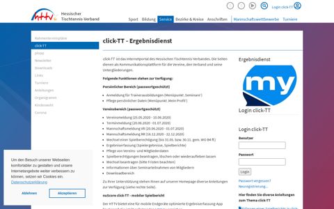 click-TT - Ergebnisdienst: Hessischer Tischtennis-Verband