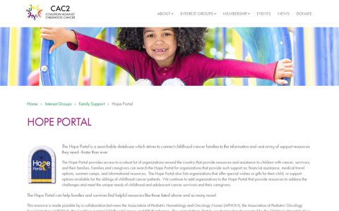 Hope Portal – CAC2 - Coalition Against Childhood Cancer