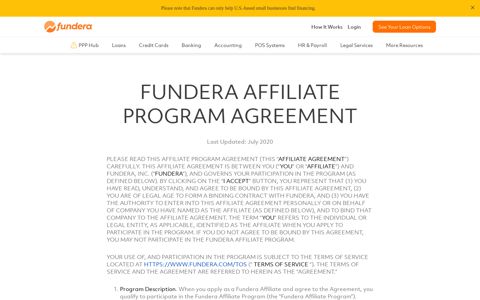 fundera affiliate program agreement