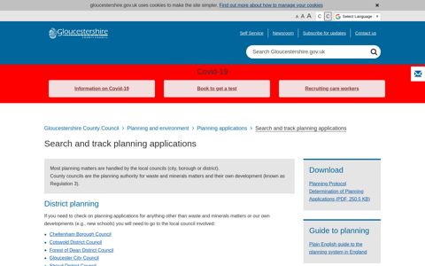 Search and track planning applications - Gloucestershire ...