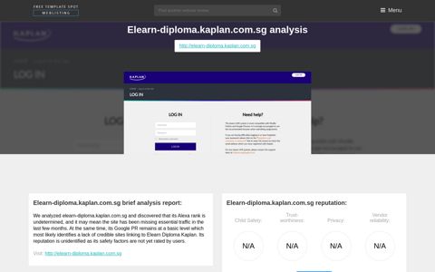 Elearn Diploma Kaplan. Kaplan Singapore: Log in to the site