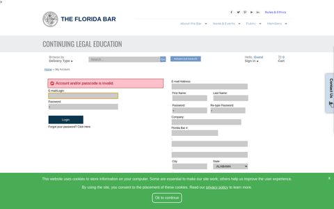 Login or Register - The Florida Bar