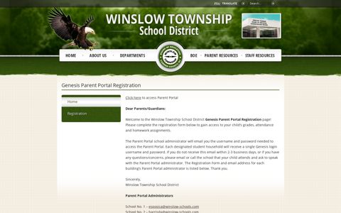 Home - Genesis Parent Portal Registration - Winslow ...