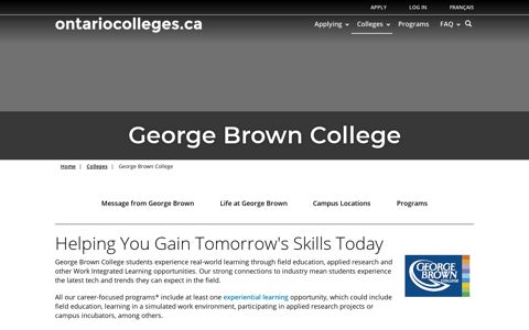 Apply to George Brown College Programs at ontariocolleges ...