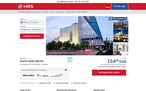 Estrel Hotel Berlin - 4 HRS Sterne Hotel: Bei HRS mit Gratis ...