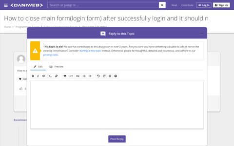 vb.net - How to close main form(login form) after ... | DaniWeb