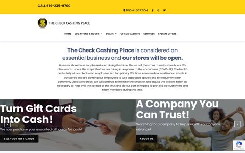 The Check Cashing Place: Home
