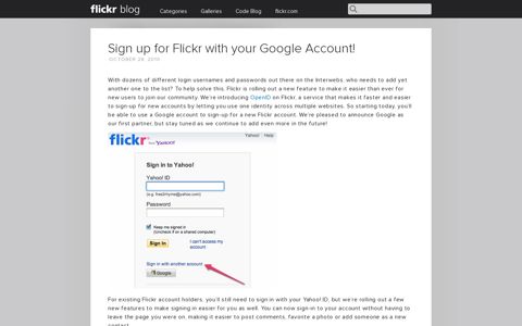 Sign up for Flickr with your Google Account! | Flickr Blog
