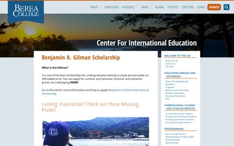 Benjamin A. Gilman Scholarship - Center For International ...