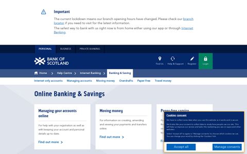 Banking and Savings | Online Banking Help - Bank of Scotland