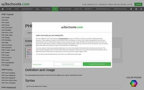 PHP gethostbyname() Function - W3Schools