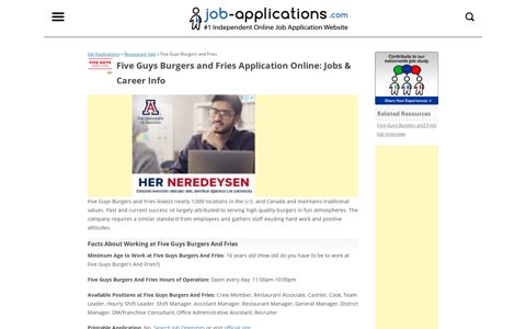 Five Guys Application, Jobs & Careers Online