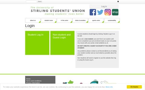 Login - Stirling Students' Union