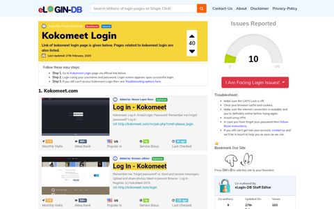 Kokomeet Login - A database full of login pages from all over ...