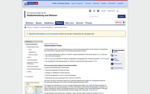 Geobasisdaten Online / Land Berlin - Senatsverwaltung für ...