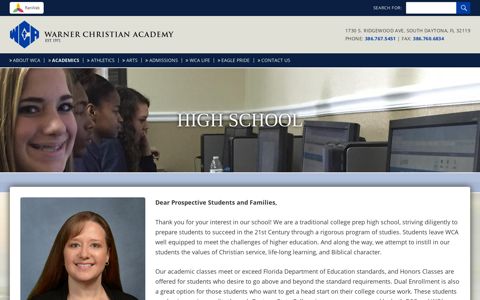 High School - Warner Christian Academy