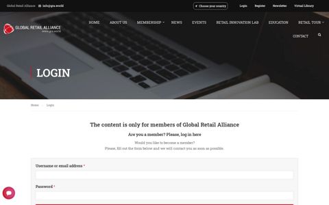 Login - GRA - Global Retail Alliance