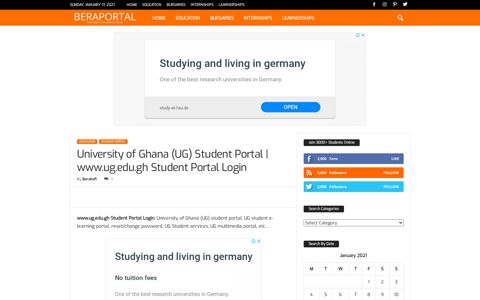 University of Ghana (UG) Student Portal | www.ug.edu.gh ...
