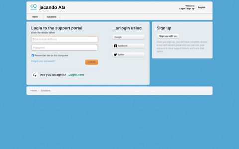 Login to the support portal - jacando AG