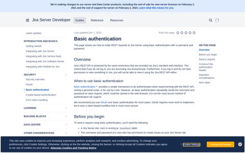 Basic authentication - Atlassian Developer