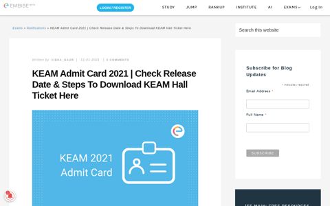 KEAM Admit Card 2020 (Released): Download KEAM Hall ...