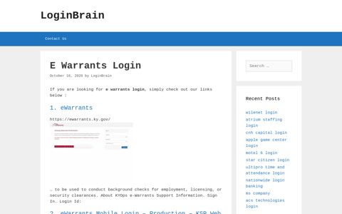 e warrants login - LoginBrain