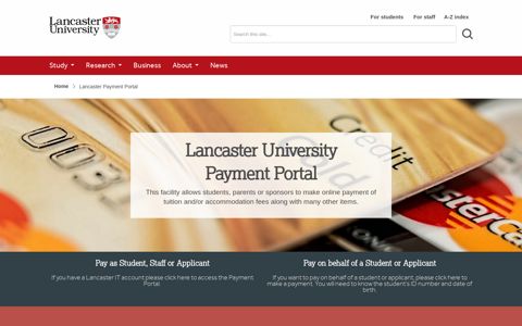 Lancaster Payment Portal - Lancaster University