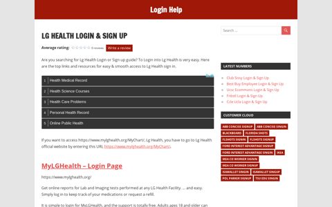 Lg Health Login & sign in guide, easy process to login into