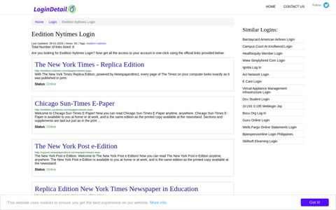 Eedition Nytimes Login The New York Times - Replica Edition ...