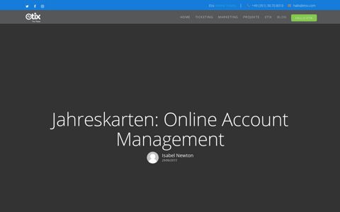 Jahreskarten: Online Account Management | Etix - HALLO Etix